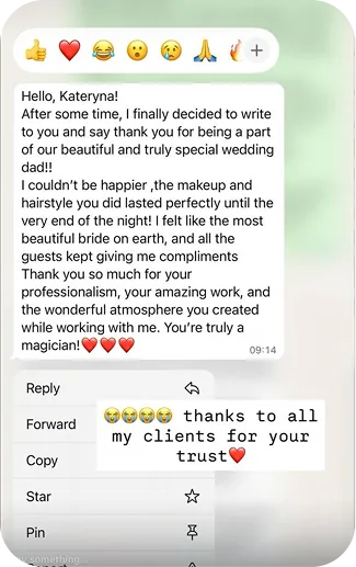 Client review, bridal makeup by Kati Maestro Mallorca